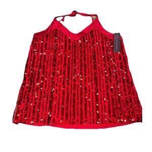 NWT No Boundaries Juniors Red Sequin Cami Top S (3–5) Holiday Party